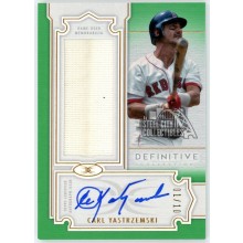 Carl Yastrzemski 2020 Topps Definitive Green Jersey Autograph Card #DARC-CY 1/10