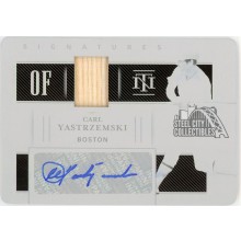 Carl Yastrzemski 2021 Panini National Treasures Game Gear Bat Autograph Printing Plate Card #GGS-CY 1/1