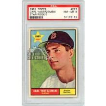 Carl Yastrzemski 1961 Topps Baseball Star Rookie Card #287 PSA 8