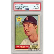 Carl Yastrzemski 1961 Topps Star Rookie Card #287 PSA 6 EX-MT