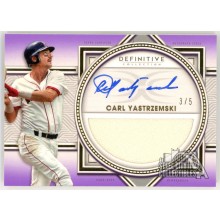 Carl Yastrzemski 2022 Topps Definitive Purple Patch Autograph Card #DARC-CY 3/5
