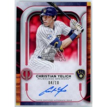 Christian Yelich 2022 Topps Tribute Red Autograph Card #TA-CY 04/10