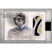 Christian Yelich 2020 Topps Dynasty Dynastic Deed Patch Autograph Card 5/5