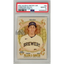 Christian Yelich 2021 Topps Allen & Ginter Chrome Superfractor Card #80 1/1 PSA 10