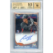 Christian Yelich 2013 Topps Chrome Rookie Autograph Card #CY BGS 9.5 AUTO 10