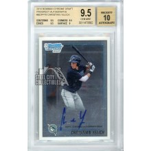Christian Yelich 2010 Bowman Chrome Draft 1st Autograph Card #BDPP78 BGS 9.5