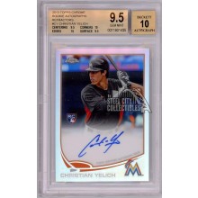 Christian Yelich 2013 Topps Chrome Refractor Rookie Autograph Card #CY 115/499 BGS 9.5