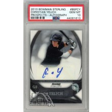Christian Yelich 2010 Bowman Sterling Autograph Card #BSP-CY PSA 10