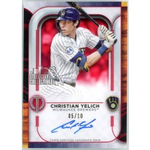 Christian Yelich 2022 Topps Tribute Red Autograph Card #TA-CY 5/10