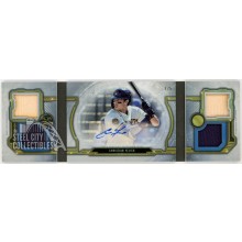 Christian Yelich 2020 Topps Triple Threads Booklet Quad Relic Auto Card 1/5