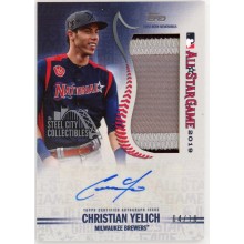 Christian Yelich 2019 Topps Update All-Star Patch Autograph Card #AAJP-CY 4/10
