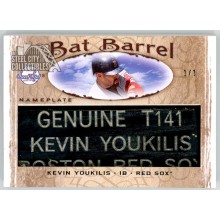 Kevin Youkilis 2009 Upper Deck Sweet Spot Bat Barrel Nameplate Relic Card 1/1