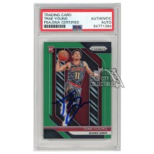 Trae Young 2018-19 Panini Prizm Green Autograph RC Card #78 PSA/DNA