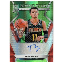Trae Young 2018-19 Panini Spectra Neon Green Rising Stars Rookie Autograph Card #RS-TYG 29/49