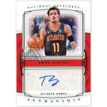 Trae Young 2019-20 Panini National Treasures Emerald Penmanship Autograph Card #PM-TYG 1/5