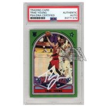 Trae Young 2018-19 Panini Chronicles Marquee Green Autograph RC Card #247 PSA/DNA (White)