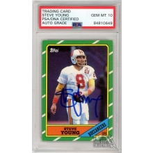 Steve Young 1986 Topps Autograph Rookie Card #374 PSA/DNA 10
