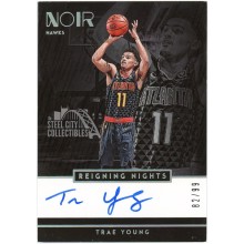 Trae Young 2018-19 Panini Noir Reigning Nights Rookie Autograph Card #RN-TY 82/99