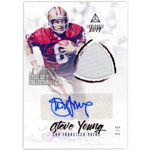 Steve Young 2019 Panini Luminance Red Patch Auto #AJ-SY 2/5