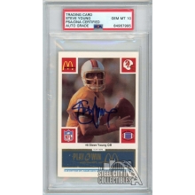 Steve Young 1986 McDonald's Blue Tab Autograph Rookie Jumbo Card #8 PSA/DNA 10