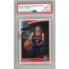 Trae Young 2018-19 Panini Donruss Optic Rated Rookie Autograph Card #198 PSA 9 PSA/DNA 9