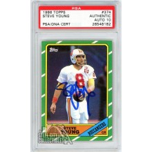 Steve Young 1986 Topps Autograph Rookie Card #374 PSA Authentic PSA/DNA 10