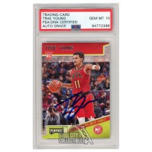 Trae Young 2018-19 Panini Chronicles Playoff Autograph RC Card #175 PSA/DNA 10
