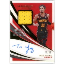 Trae Young 2020-21 Panini Immaculate Patch Autograph Card #PA-TRY 12/15