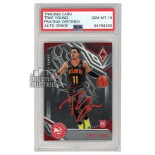 Trae Young 2018-19 Panini Chronicles Phoenix Autograph Rookie Card #597 PSA/DNA 10 (Red)