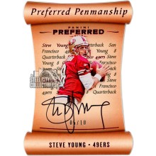 Steve Young 2017 Panini Preferred Preferred Penmanship Red Auto 5/10
