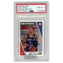 Trae Young 2018-19 Panini Stickers Autograph RC Card #430 PSA/DNA 10