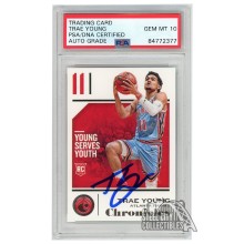 Trae Young 2018-19 Panini Chronicles Autograph RC Card #94 PSA/DNA 10