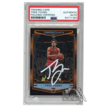 Trae Young 2018-19 Panini Obsidian Orange Autograph Rookie Card #73 05/25 PSA/DNA (White)