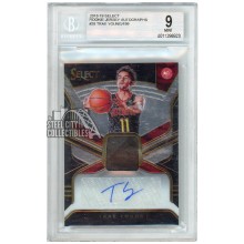 Trae Young 2018-19 Panini Select Rookie Jersey Autograph Card #RJA-TYG 163/199 BGS 9 AUTO 10