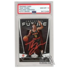 Trae Young 2018-19 Panini Certified Certified Future Autograph RC Card #CF-5 PSA/DNA 10 (Red)