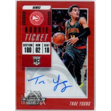 Trae Young 2018-19 Panini Contenders Optic Rookie Ticket Prizm Auto Card 27/99