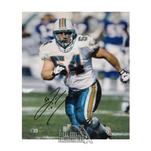 Zach Thomas Autographed Miami Dolphins 16x20 Football Photo - BAS (Greasy)