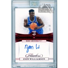 Zion Williamson 2019-20 Panini Flawless Ruby Rookie Gem Auto Card #101 14/20