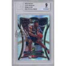 Zion Williamson 2019-20 Panini Select Lucky Envelope Hyper Rookie Card BGS 9
