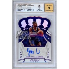 Zion Williamson 2019-20 Panini Crown Royale Purple Rookie Auto Card BGS 9 Auto 9