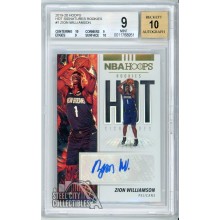 Zion Williamson 2019-20 Panini Hoops Hot Rookie Autograph Card BGS 9 Auto 10