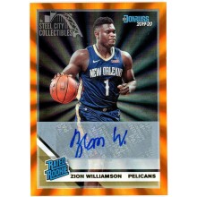 Zion Williamson 2019-20 Panini Donruss Orange Rated Rookie Autograph Card #201