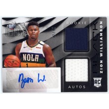 Zion Williamson 2019-20 Panini Black Rookie Dual Patch Autograph Card 22/49