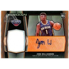 Zion Williamson 2019-20 Panini Obsidian Orange Rookie Patch Autograph Card 15/25