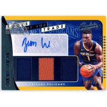 Zion Williamson 2019-20 Panini Absolute Gold Rookie Triple Relic Autograph Card 13/25