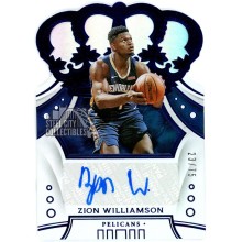 Zion Williamson 2019-20 Panini Crown Royale Blue Rookie Autograph Card 23/75