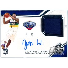 Zion Williamson 2019-20 Panini Chronicles Limited Rookie Patch Auto Card 67/75