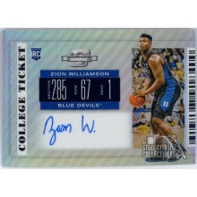 Zion Williamson 2019-20 Panini Contenders Optic Draft Picks Rookie Auto Card #51