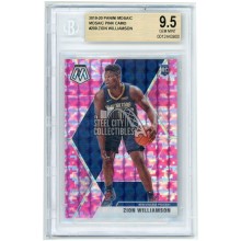 Zion Williamson 2019-20 Panini Mosaic Pink Camo Prizm Rookie Card #209 BGS 9.5 Gem Mint (Cracked)