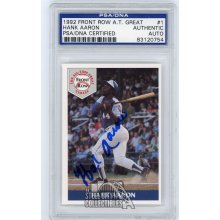 Hank Aaron 1992 Front Row All Time Great Autographed Auto Card #1 - PSA/DNA